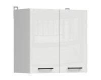 ארונית עליונה JUNONA 80, 2 דלתות, לבן עם קרם מבריק