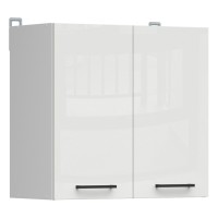 ארונית עליונה JUNONA 80, 2 דלתות, לבן עם קרם מבריק