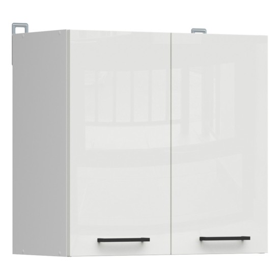 ארונית עליונה JUNONA 80, 2 דלתות, לבן עם קרם מבריק