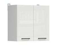 ארונית עליונה JUNONA 80, 2 דלתות, לבן עם קרם מבריק