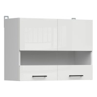 ארונית עליונה JUNONA 80, לבן עם קרם מבריק