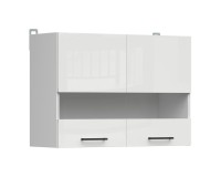 ארונית עליונה JUNONA 80, לבן עם קרם מבריק
