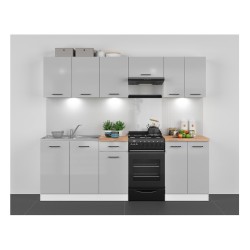 Kitchen set JUNONA 230 cm, white with grey