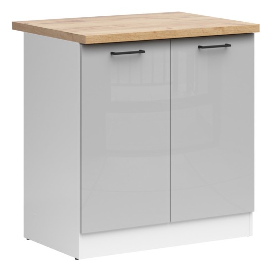Нижний шкаф JUNONA 80 см, 2 двери, белый с серым Нижний шкаф JUNONA 80 см, 2 двери, белый с серым