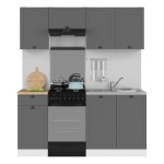 Кухонный комплект JUNONA 170 см, белый с графитовым