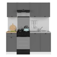 Кухонный комплект JUNONA 170 см, белый с графитовым