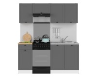 Кухонный комплект JUNONA 170 см, белый с графитовым Кухонный комплект JUNONA 170 см, белый с графитовым