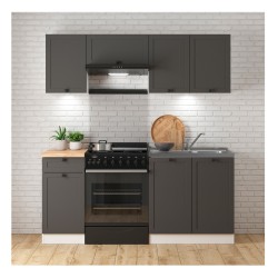 Кухонный комплект JUNONA 180 см, белый с графитовым