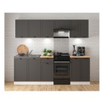 Кухонный комплект JUNONA 230 см, белый с графитовым