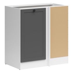 Corner base cabinet JUNONA 100 cm, right-hand, white with graphite