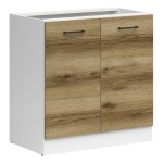 Oven housing JUNONA 80 cm, 2 doors, white with light delano oak