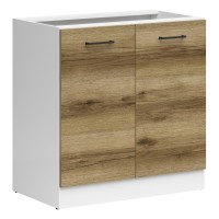 Oven housing JUNONA 80 cm, 2 doors, white with light delano oak