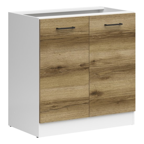 Oven housing JUNONA 80 cm, 2 doors, white with light delano oak