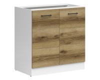 Oven housing JUNONA 80 cm, 2 doors, white with light delano oak