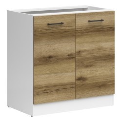 Oven housing JUNONA 80 cm, 2 doors, white with light delano oak