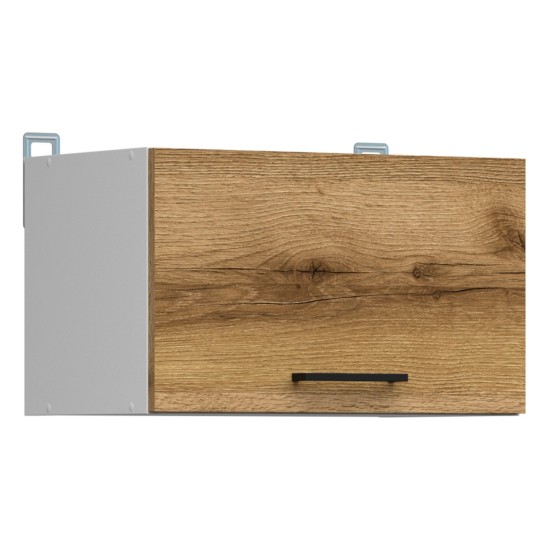 Open wall cabinet JUNONA 50 cm, white with light delano oak