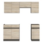 Kitchen set JUNONA 180 cm, wenge with sonoma oak