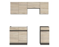 Kitchen set JUNONA 180 cm, wenge with sonoma oak