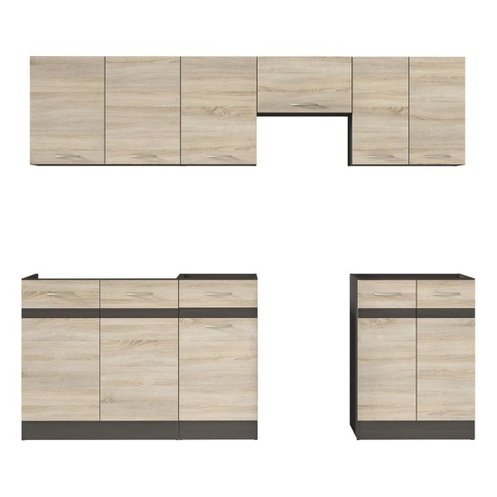 סט מטבח JUNONA 230, ונגה עם אלון סונומה
