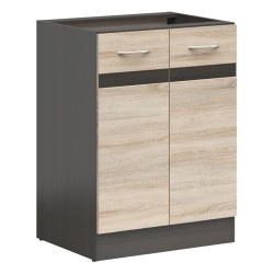 Base cabinet JUNONA 60 cm, 2 doors, wenge with sonoma oak
