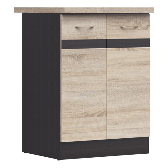 Base cabinet JUNONA 60 cm, 2 doors, wenge with sonoma oak