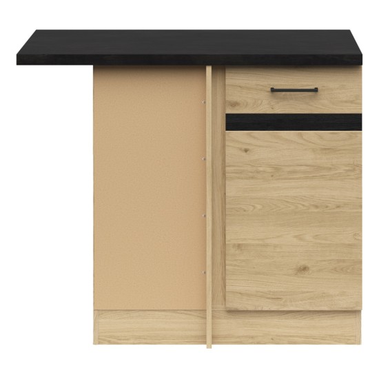Corner base cabinet JUNONA 100 cm, left-hand, wenge with sonoma oak