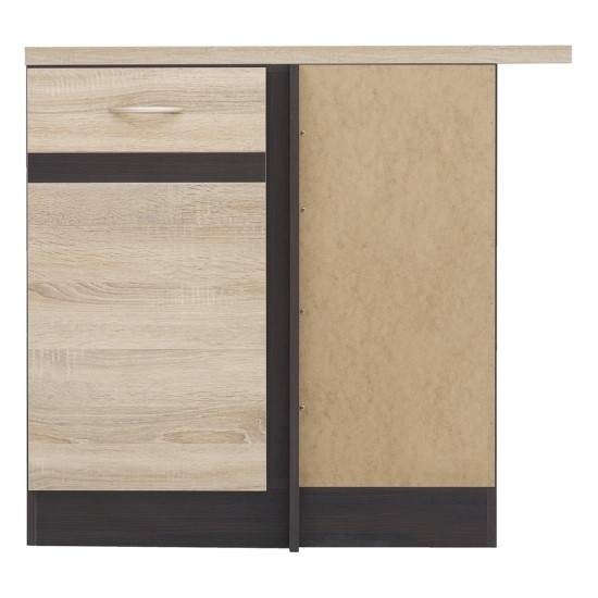 Угловой нижний шкаф JUNONA 100 см, правый, венге с дубом сонома