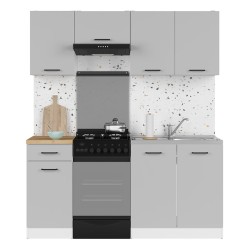 סט מטבח JUNONA 170, עם משטח, לבן עם אפור סט מטבח JUNONA 170, עם משטח, לבן עם אפור