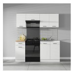 Kitchen set JUNONA 180 cm, with worktop, white with chalk gloss