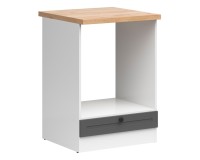 Oven housing JUNONA 60 cm, with worktop, white with graphite