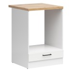 Oven housing JUNONA 60 cm, with worktop, white with chalk gloss
