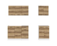 Kitchen set JUNONA 180A cm, white with light delano oak