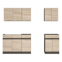 Kitchen set JUNONA 180A cm, wenge with sonoma oak