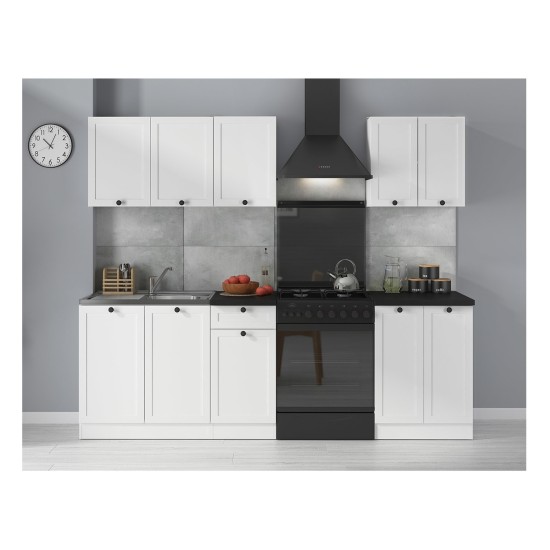 Kitchen set JUNONA 180A cm, with worktop, white