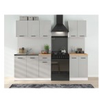 Kitchen set JUNONA 180A cm, with worktop, white with grey