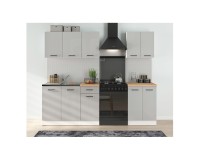 Kitchen set JUNONA 180A cm, with worktop, white with grey