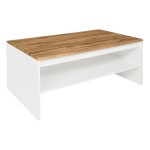 Coffee table HOLTEN 110 cm, white with wotan oak