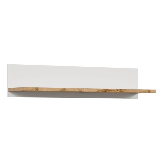 Wall shelf HOLTEN 106 cm, white with wotan oak