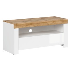 TV unit HOLTEN 106 cm, 1 drawer, white with wotan oak