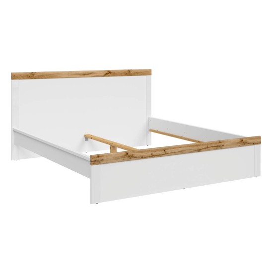 Кровать HOLTEN 180 x 200, белый с дубом вотан