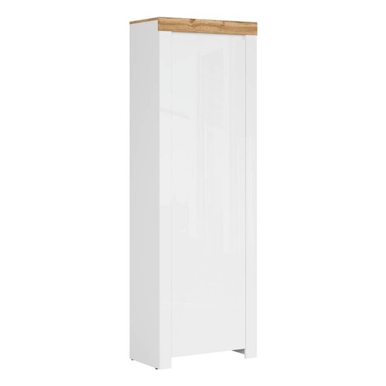 ארון ספרים HOLTEN 68, 1 דלת, לבן עם אלון ווטן