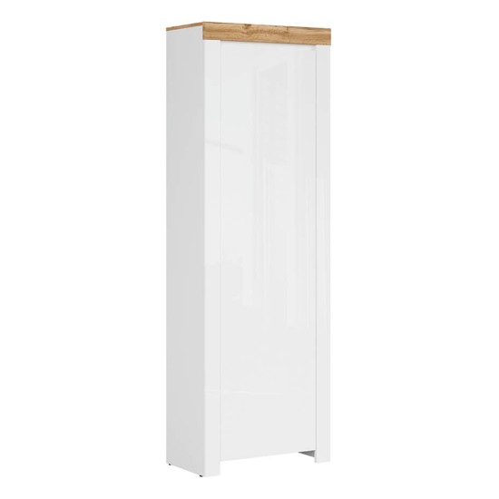 ארון ספרים HOLTEN 68, 1 דלת, לבן עם אלון ווטן