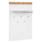Wall coat rack HOLTEN 92 cm, white with wotan oak
