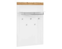 Wall coat rack HOLTEN 92 cm, white with wotan oak