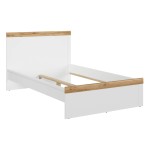Bed HOLTEN 120 x 200, white with wotan oak