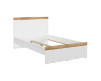 Bed HOLTEN 120 x 200, white with wotan oak
