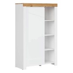 Шкаф книжный HOLTEN 98 см, 1 дверь, белый с дубом вотан