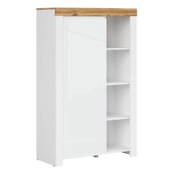 Bookcase HOLTEN 98 cm, 1 door, white with wotan oak
