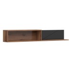 Wall shelf FORN 156 cm, oak with black