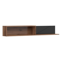 Wall shelf FORN 156 cm, oak with black